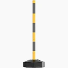 Stick Cone Base Plastic Hitam Kuning Tiang Pembatas Safety