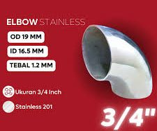 elbow stainless sus 201 3/4 inch diameter 19mm