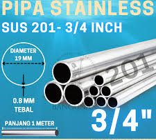 pipa stainles 3/4" sus 201 tebal 0,8mm