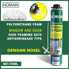 homan polurethane foam pu foam spray 750ml / pu foam busa poliuretan lem