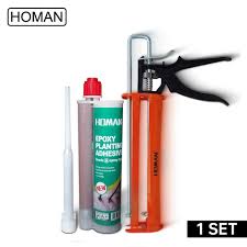 1 set lem beton angkur homan lem akar baja 360ml + lem tembak akar baja