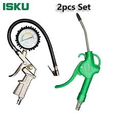 iaku set tire prressure gauge tire inflator air tekanan angin 3in1 alat pengisi air blow gun 5 inch