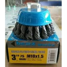 sikat mangkok cup brush kepang kawat baja TCB-01 75mm/3in/05mm 10mx1.5 multipro