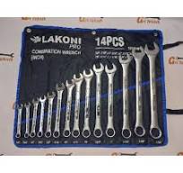 lakoni 300414 kunci pas x pas set 12 pcs 6-32mm open end sunk panel - crv steel combination wrench