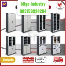 Lemari Arsip Besi Kantor|Filling Kabinet Loker|Locker Karyawan|Sliding - Swing Kaca, TANPA RAKIT