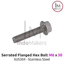 SS304 baut flange M6x50 (Sus304 A2-70 flange bolt stainless)