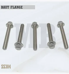 SS304 baut flange M12X50 (SUS304 A2-70 flange bolt stainless)