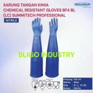 sarung tangan BF4 BL (LC) chemical resistant nitrile gloves summitech