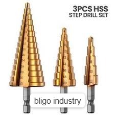 feibao mata bor pagoda spiral step drill 4mm-12mm-20mm-32mm pengeboran stanliess steel profesional