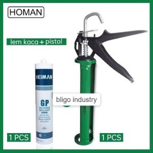 homan lem kaca penyegel pintu dan jendela 300ml pvc wpc lem tembak kaca